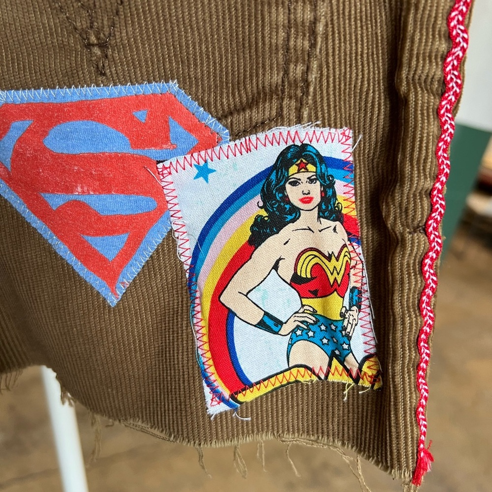 Justice League Upcycled Custom Patchwork Collage … - image 4